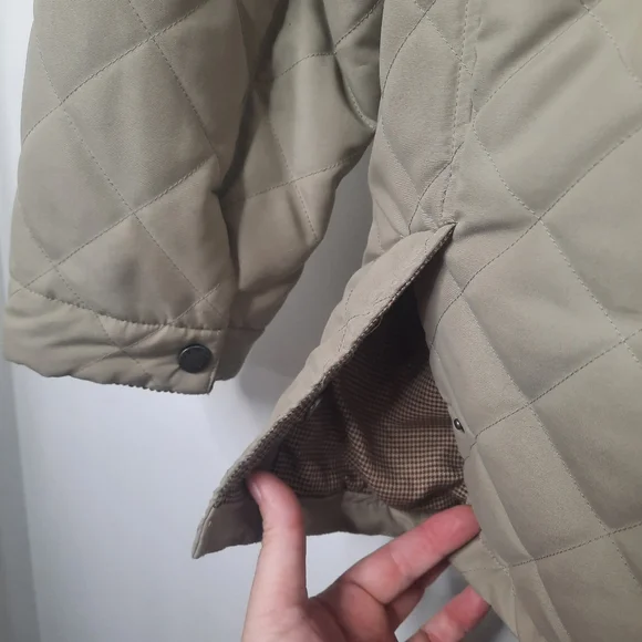 POLO Ralph Lauren Quilted Jacket Corduroy Collar Car Chore Barn Coat Tan Large - Picture 6 of 9